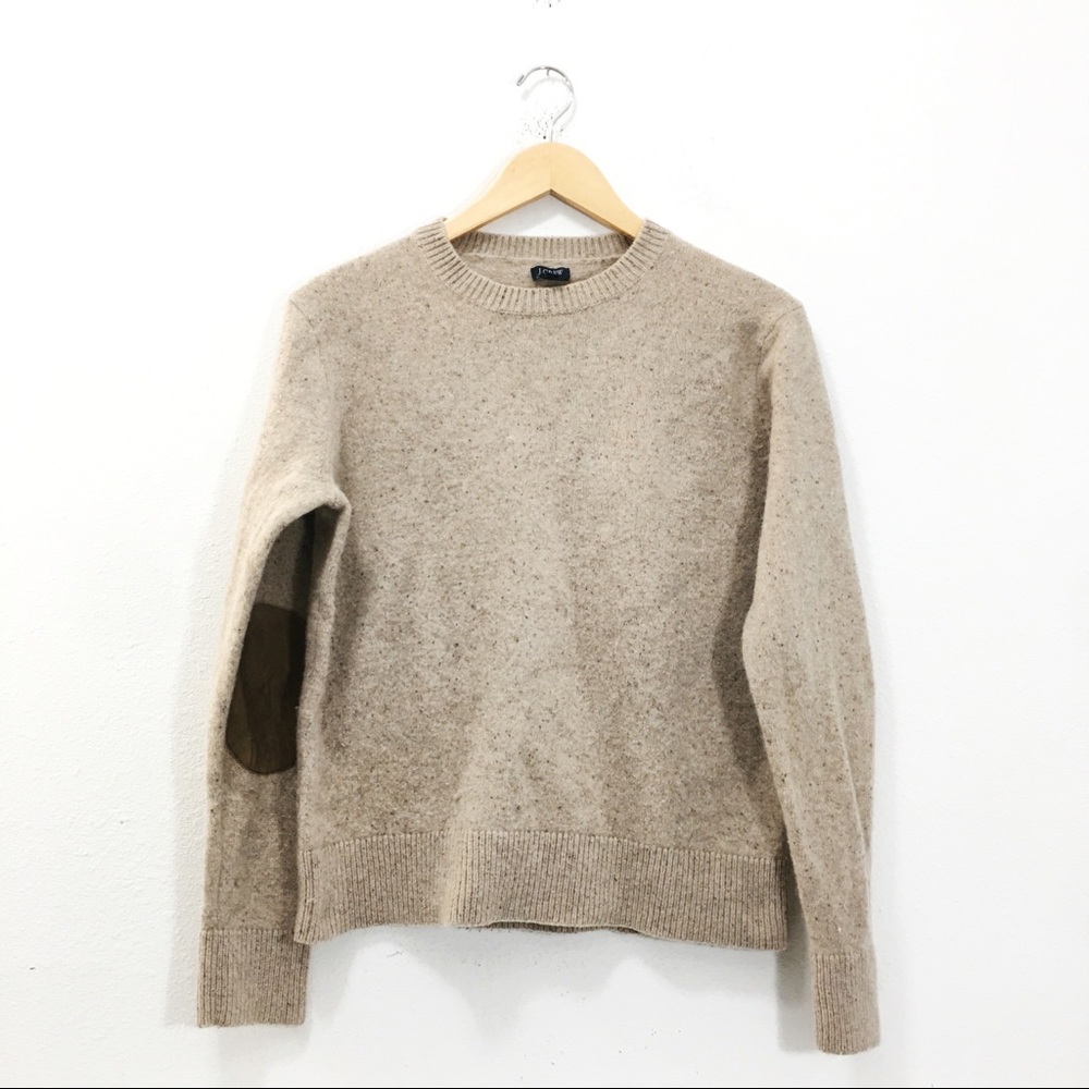 J. Crew Crew Neck Elbow Patch Sweater Medium